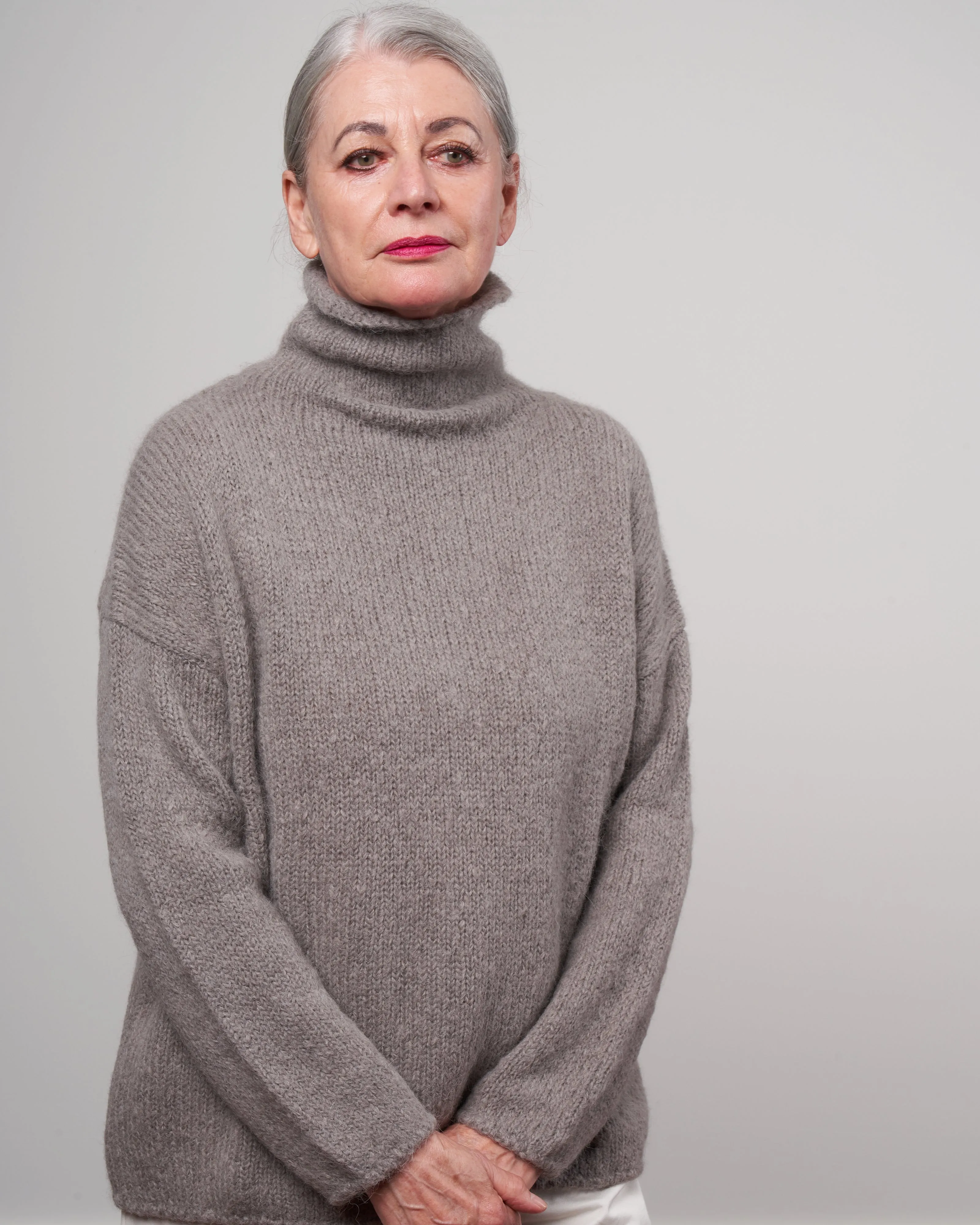 alpaca wool turtleneck - otter gray