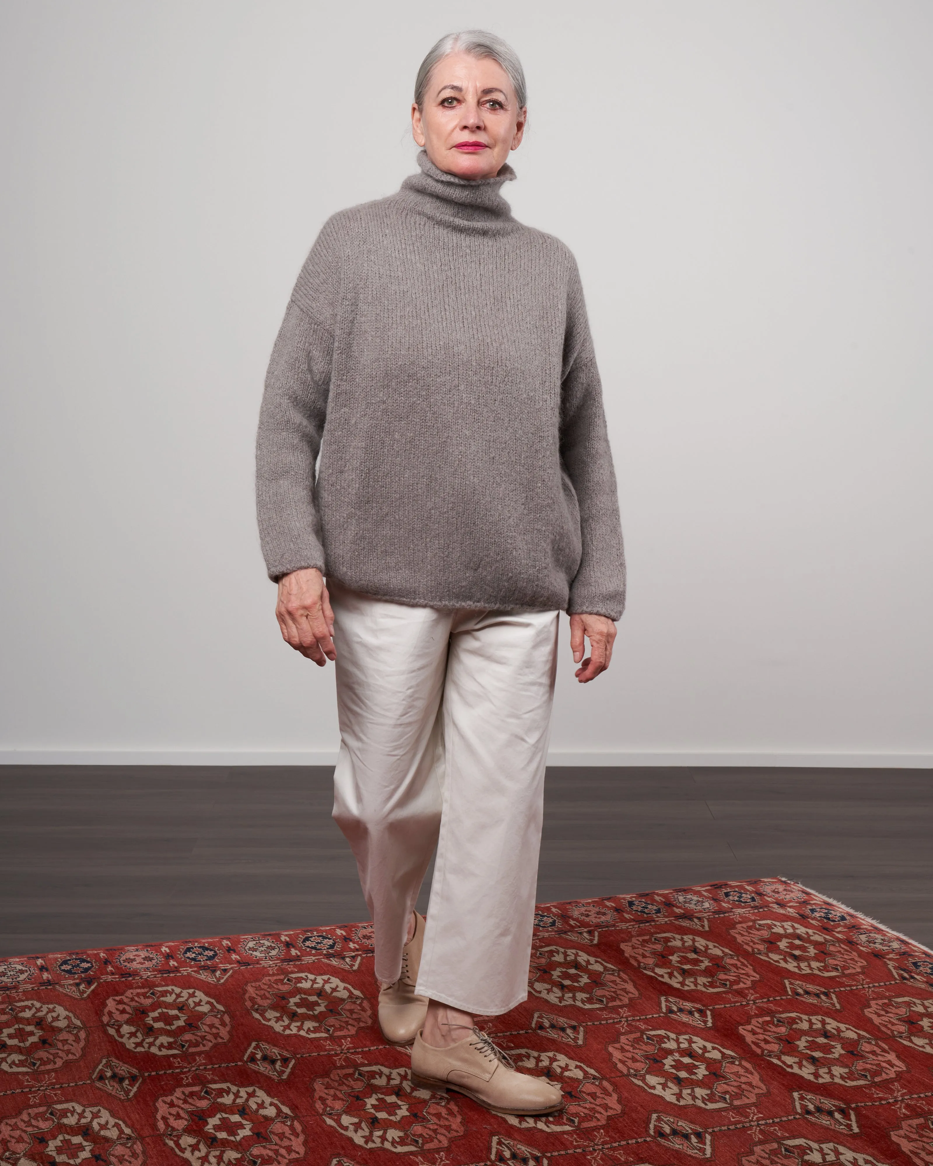 alpaca wool turtleneck - otter gray