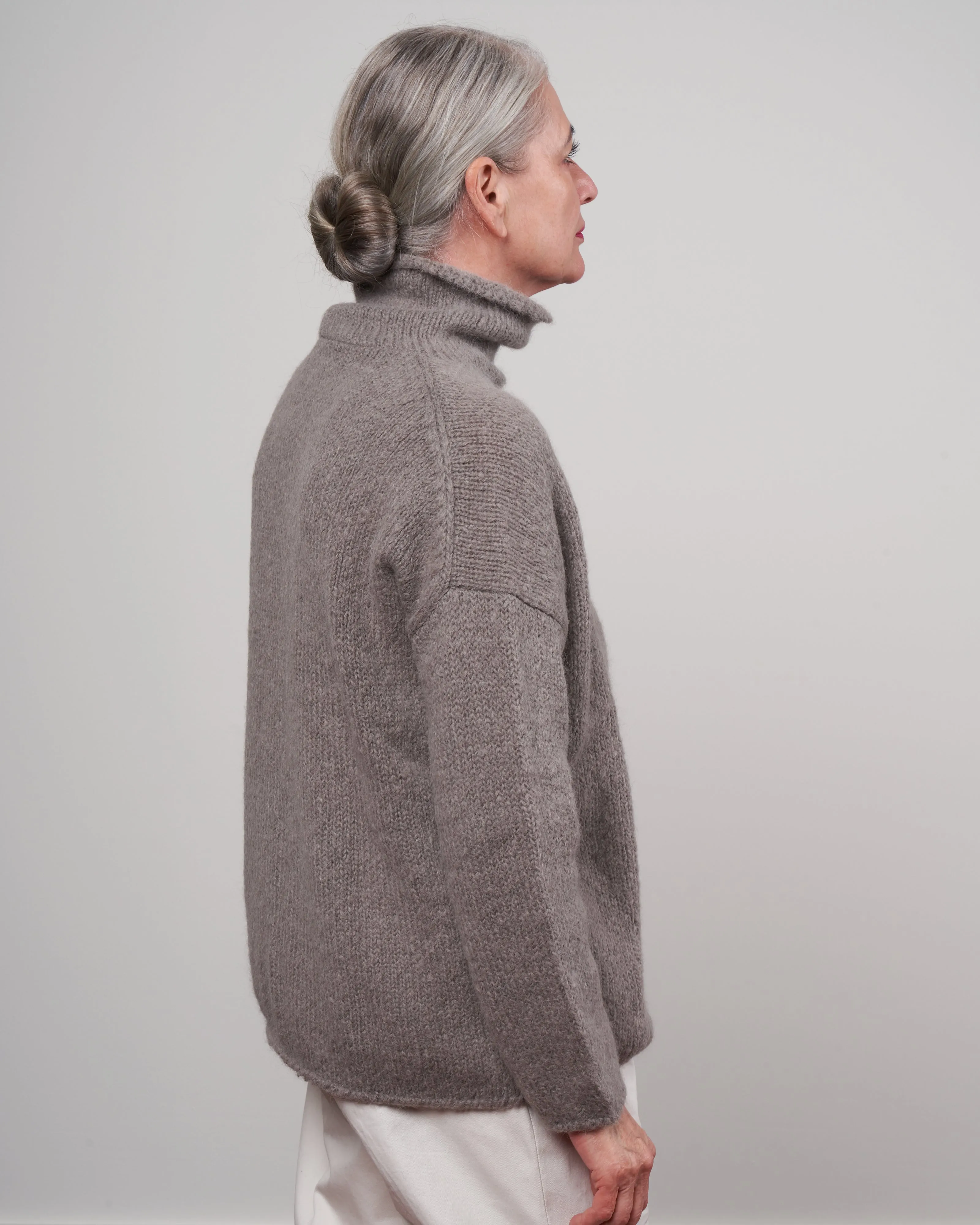 alpaca wool turtleneck - otter gray