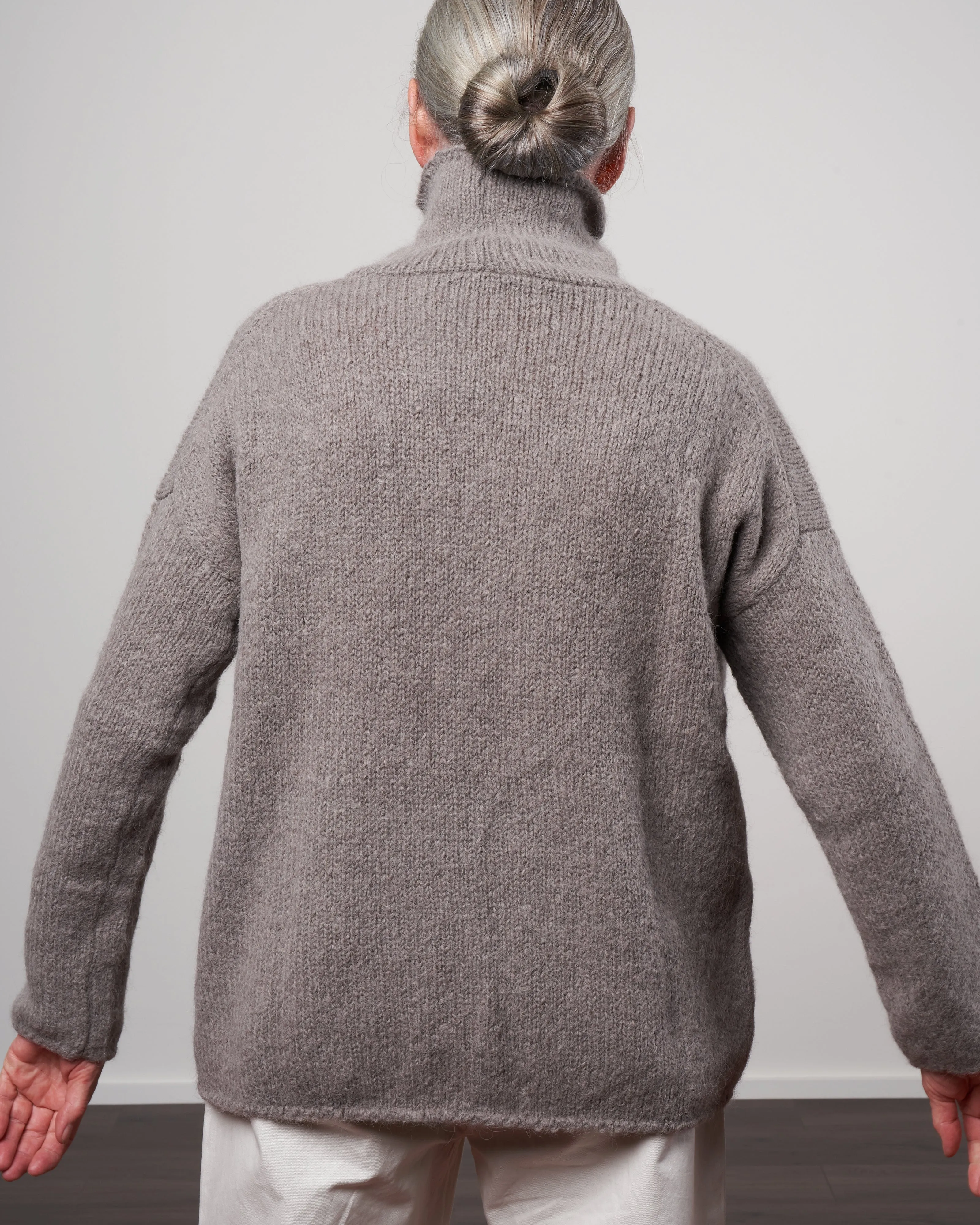 alpaca wool turtleneck - otter gray