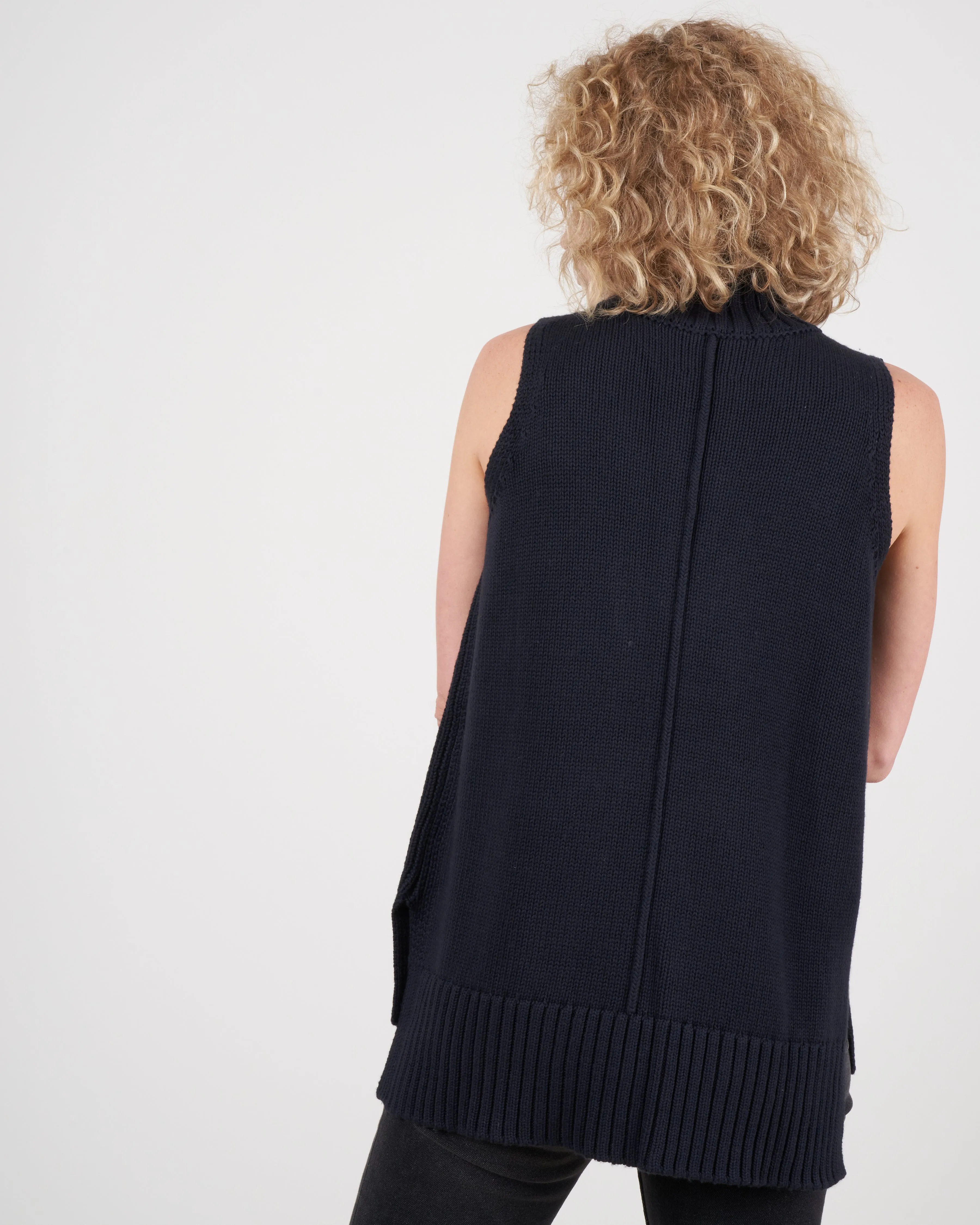 anna sleeveless turtleneck - navy