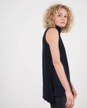 anna sleeveless turtleneck - navy