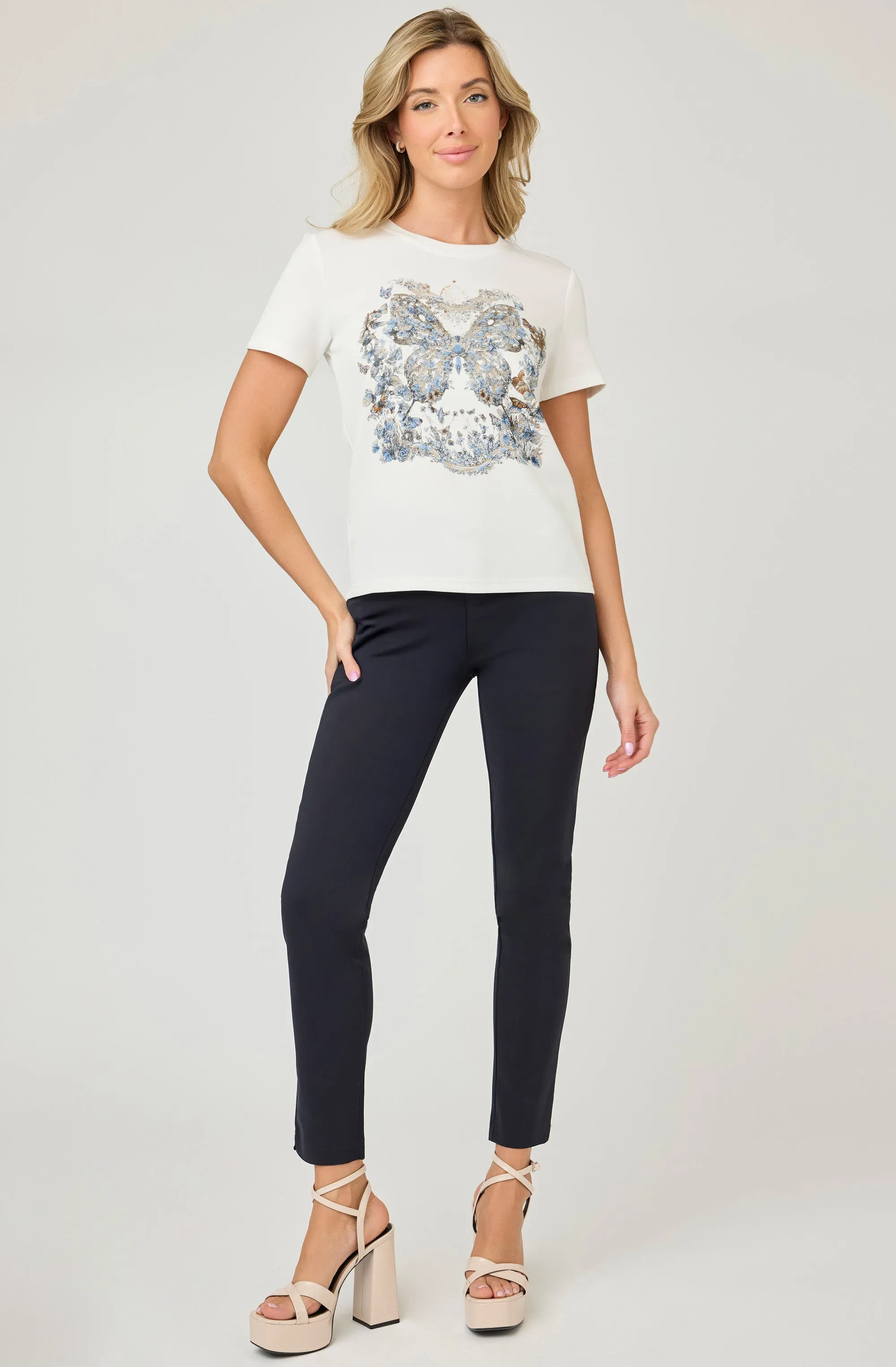 Butterfly Printed Graphic-Tee Top