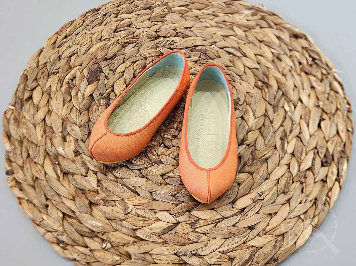 Cute Baby Girl Hanbok Shoes in Orange