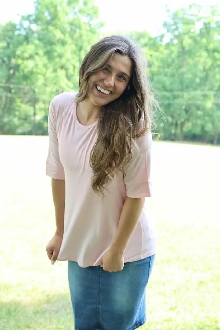 ESTEEZ Women’s Comfortable Elbow Sleeve Cotton T-Shirt