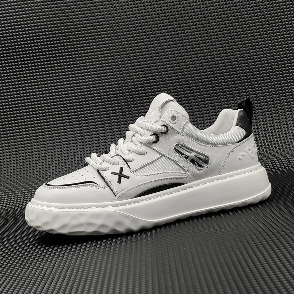 Men Breathable Leather Stylish Casual Sneakers