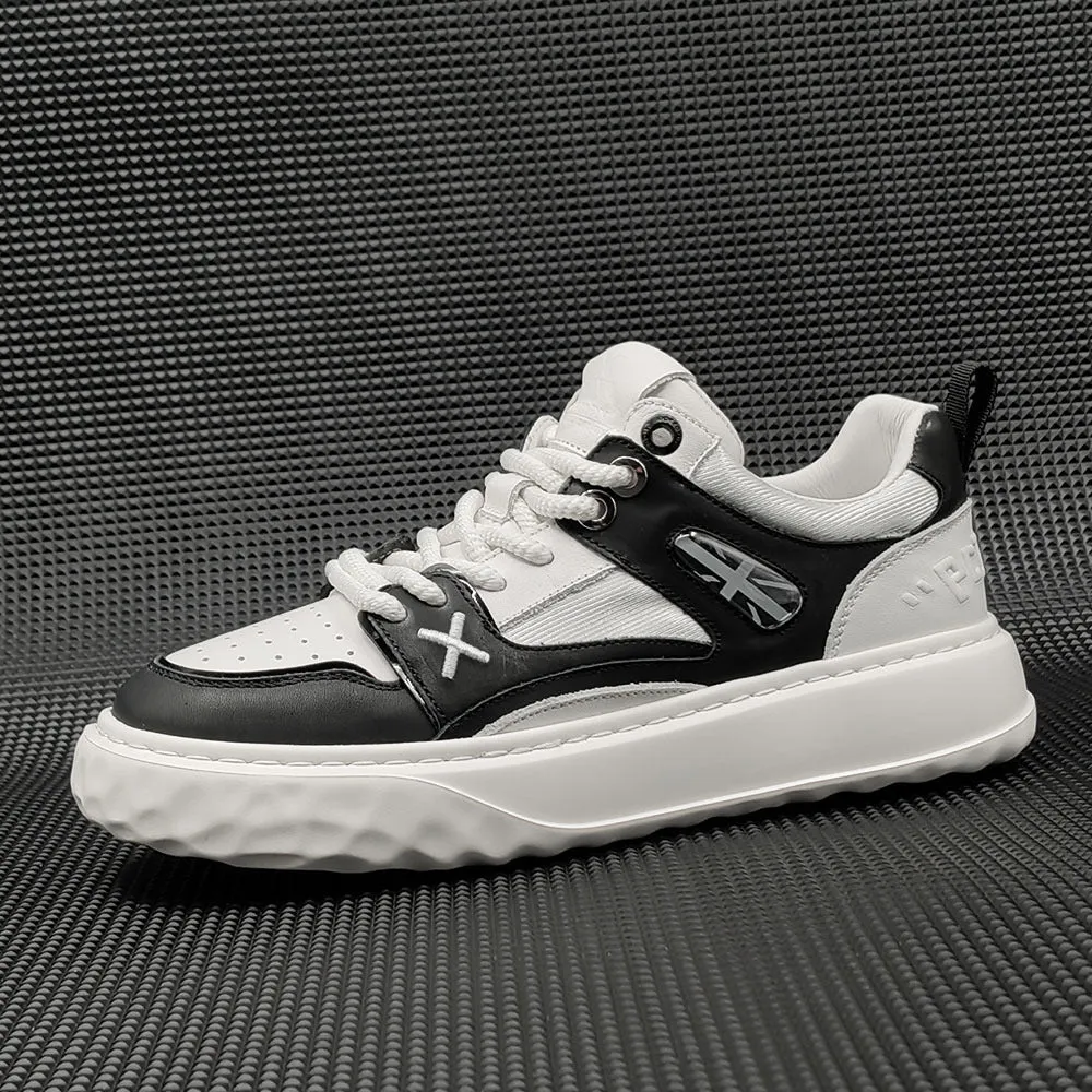 Men Breathable Leather Stylish Casual Sneakers