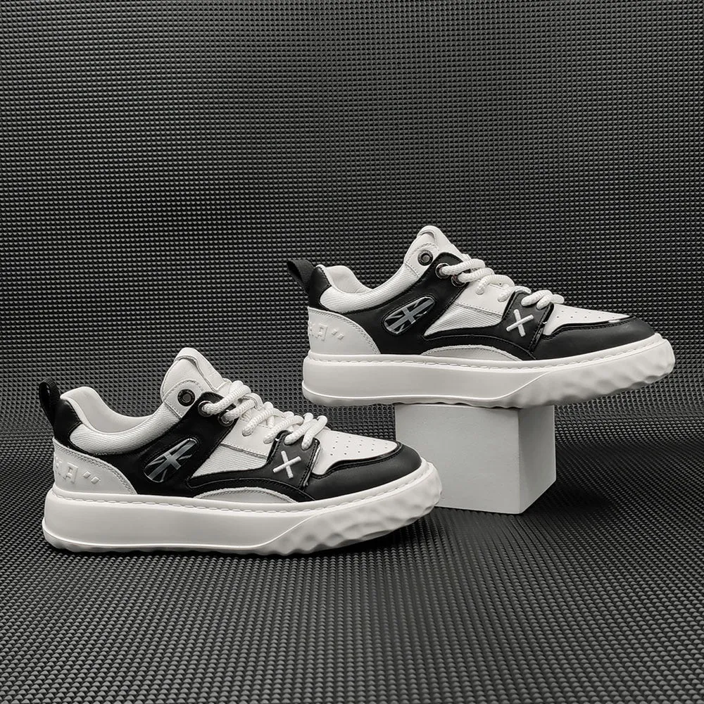 Men Breathable Leather Stylish Casual Sneakers