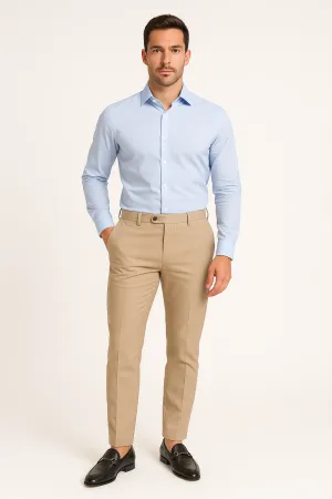 Mens Trousers  Slim Fit  Cotton Blend  Tapered Leg  Business Casual Wear