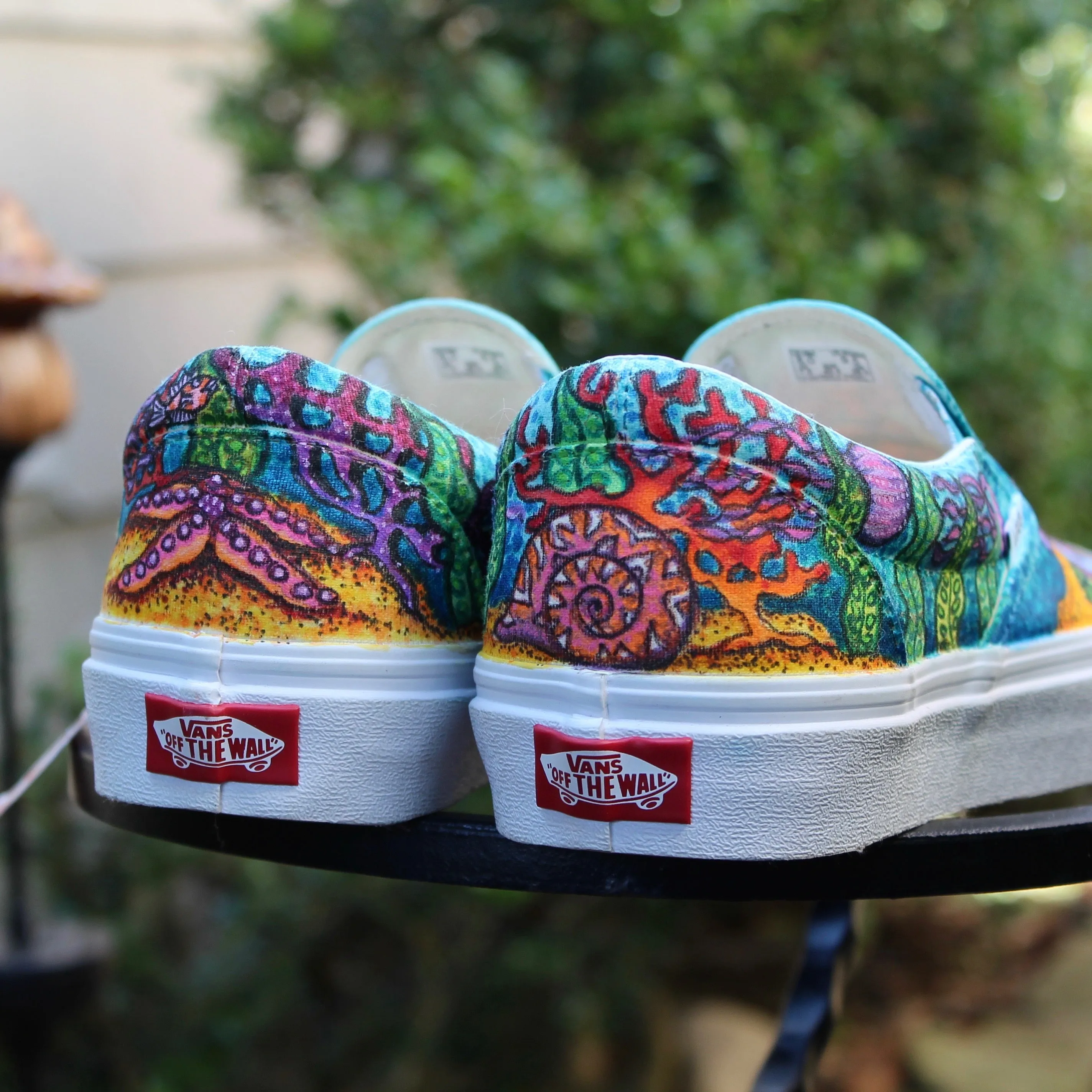Mermaid themed custom Vans Slip On Sneakers