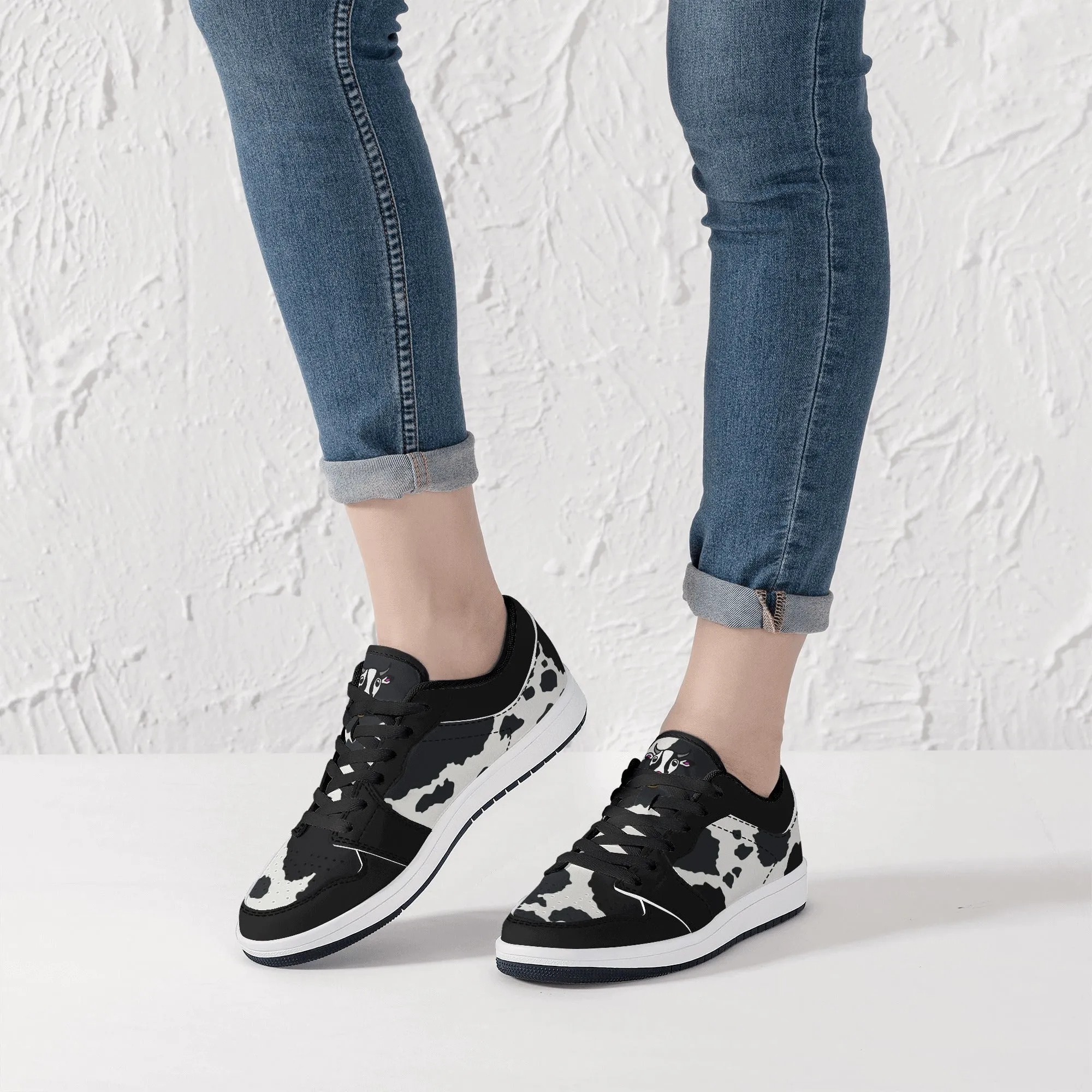 Moo-licious Cow Print Sneakers Low top