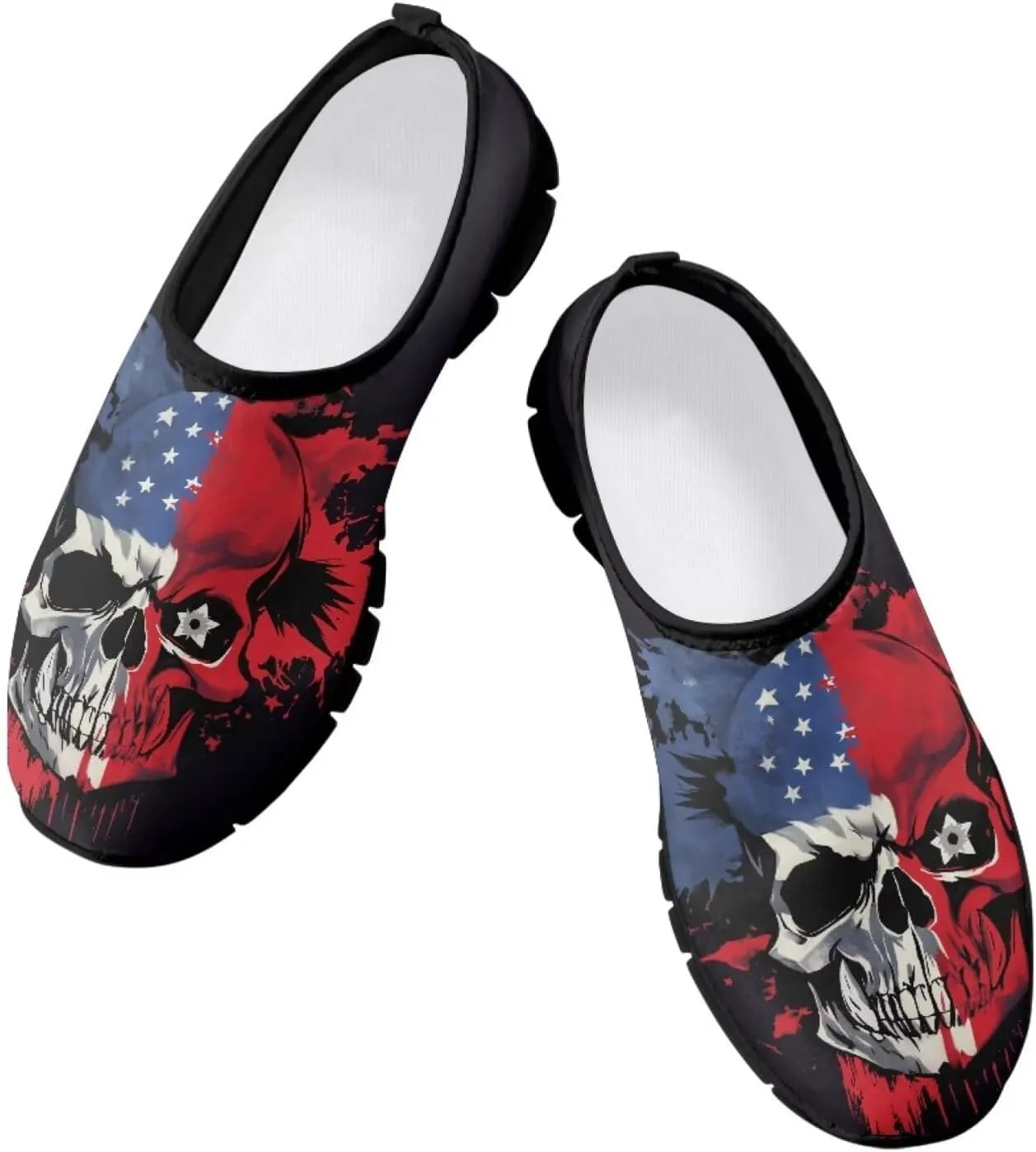 Skull Loafers Wide Width Shoes for Women Slip On Low Cut Sneakers Flat Casual Business Travel Breathable Mesh Tennis Shoe