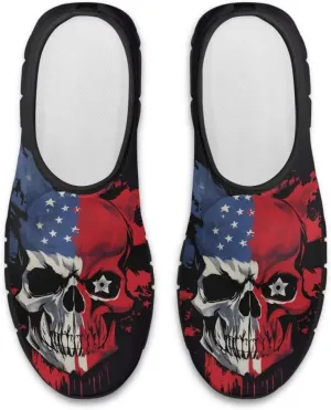 Skull Loafers Wide Width Shoes for Women Slip On Low Cut Sneakers Flat Casual Business Travel Breathable Mesh Tennis Shoe