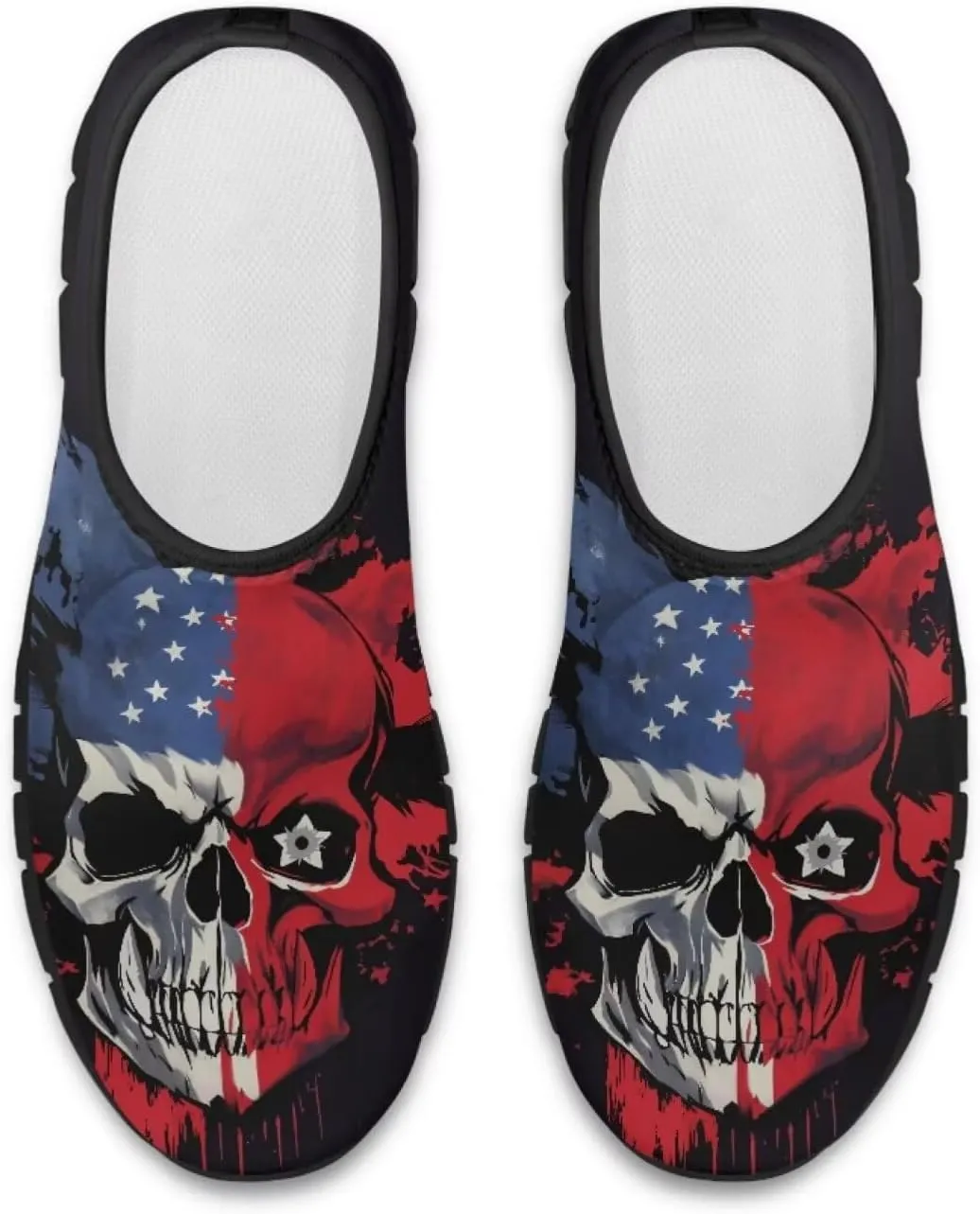 Skull Loafers Wide Width Shoes for Women Slip On Low Cut Sneakers Flat Casual Business Travel Breathable Mesh Tennis Shoe