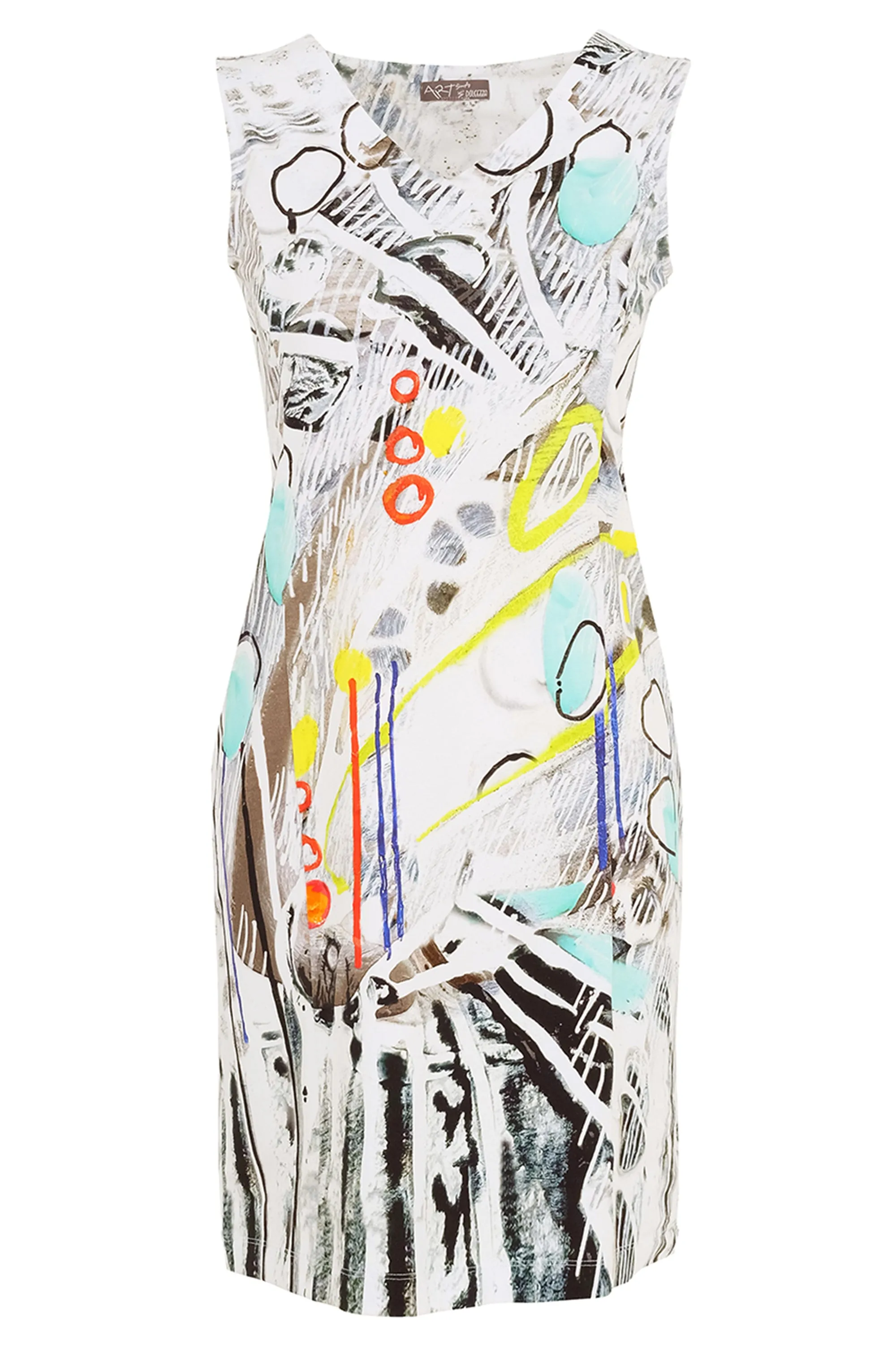 WE CELEBRATE V-NECK SHIFT DRESS