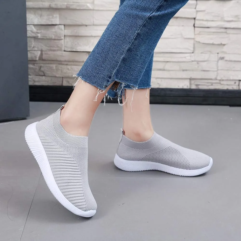 Women's Fashion Sneaker Mesh Slip On Black Non Slip Shoes for Women Comfortable Women Shoes Casual Walking Loafers Women Comfort Women Casual Sneakers
